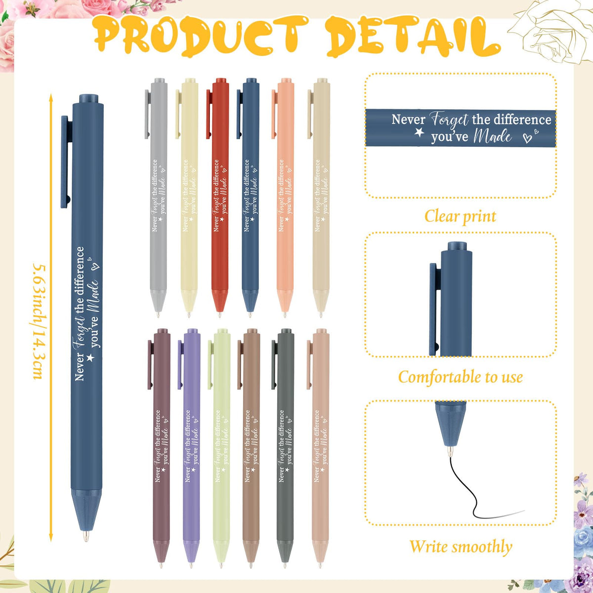 Supervitae 24 Set Social Worker Gifts Bulk, A6 Inspirational Notebooks with Ballpoint Pens, Employee Appreciation Thank You Gifts for Volunteers Coworkers Nurses Retirement(Fresh Color)