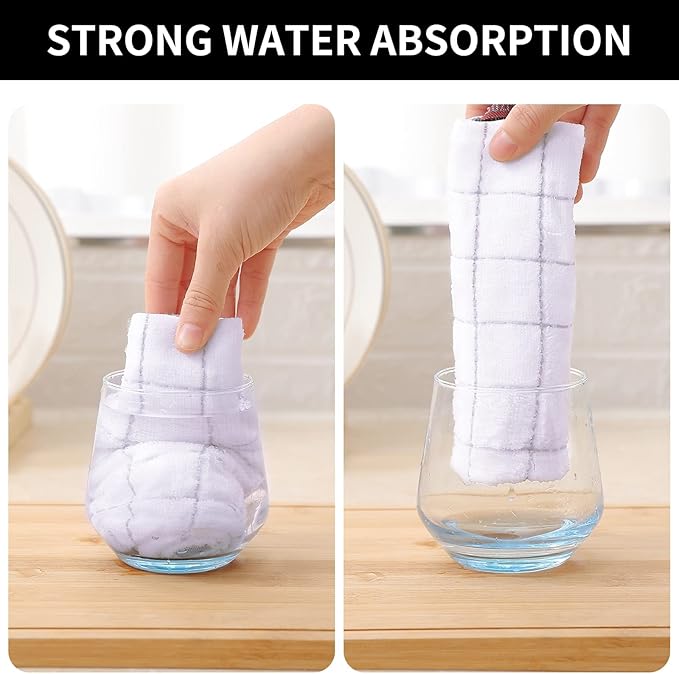 Homaxy 100% Cotton Terry Kitchen Dish Cloths, Ultra Soft and Absorbent Dish