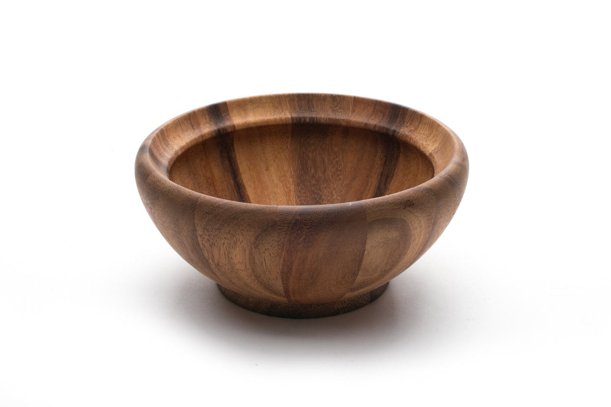 Ironwood Gourmet Salinas Small Salad Bowl Set, Set of 4 Individual Sized Wooden Salad Bowls, 7" x 3"