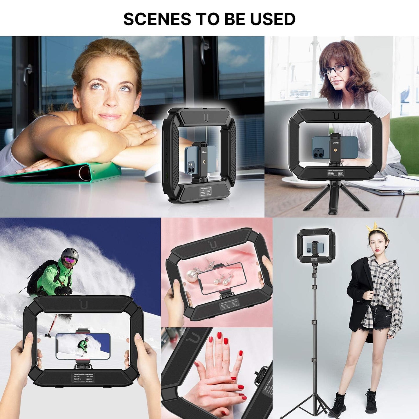 Portable Handheld LED Selfie Ring Light - ULANZI Phone Video Ring Light with Phone Holder, 2500K-8500K Selfie Light with 8000mAh Build-in Battery For Filmmaking, Live Stream, TikTok, YouTube Recording