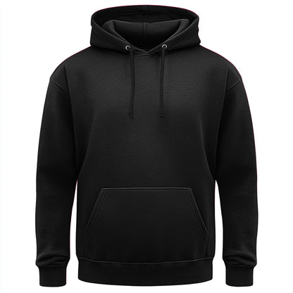 Star and Stripes Classic Plain Pullover Hoodie Unsex and These are Ideal for Mens and Ladies Hooded Sweatshirt, L, Black