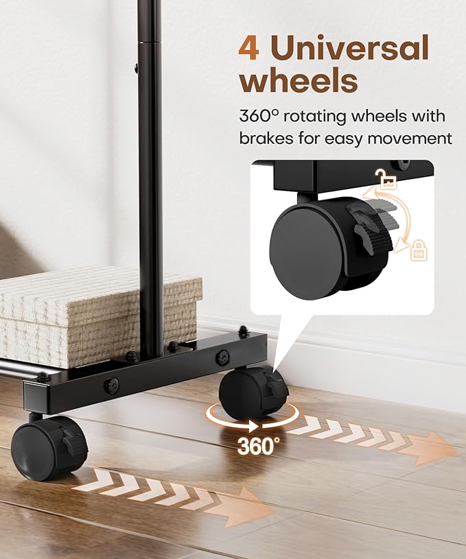 Homde Rolling Clothes Rack