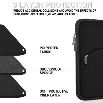 Laptop Sleeve 15 inch, Portable Monitor Protective Cover with Front Pocket, Laptop Case for 2023 MacBook Air 15 inch M2 A2941/Pro A1990 A1707, Computer Bag for HP ASUS Dell Acer Lenovo, Black