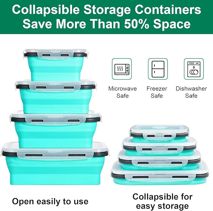 Sudaya 12 Pack Collapsible Food Storage Containers