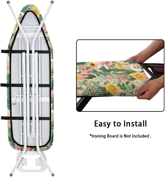 Cactus Ironing Board Cover, Heat Reflective and Stain Resistant 15x54 Thick