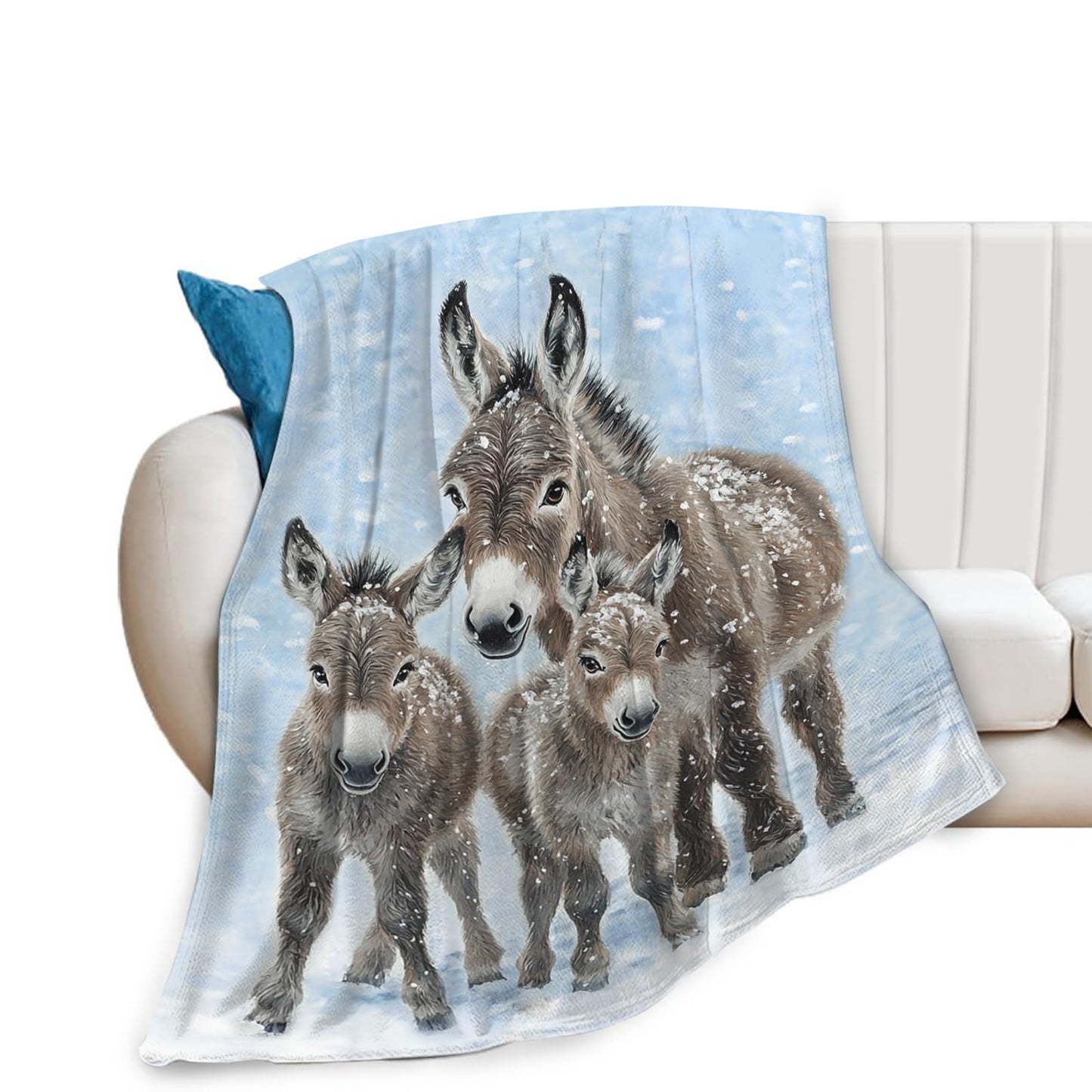 Tijuboni Donkey Throw Blanket Donkey Gifts for Girls Boys Women Men Kids Adults Soft Flannel Fleece Blanket for Couch Sofa Bed Home Decor 40"x50"