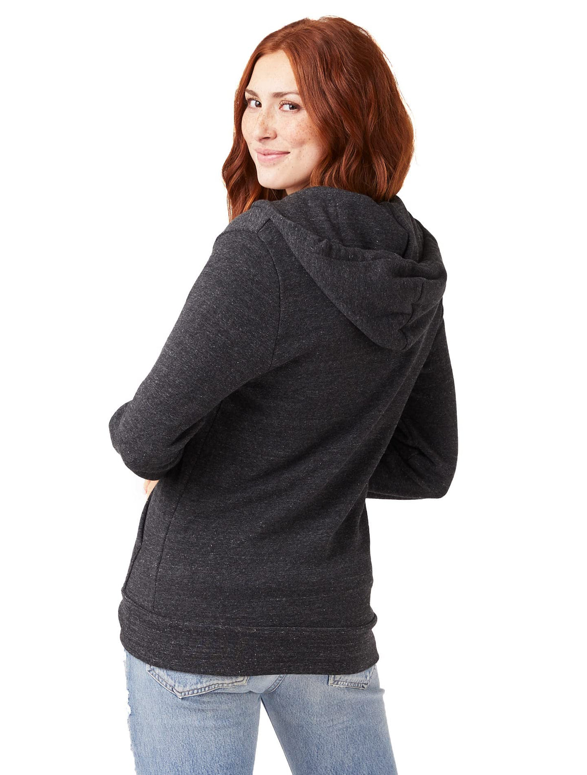 Alternative Men's Rocky Fleece Zip Hoodie, Eco Black, Large