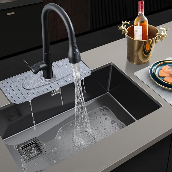 Upgraded Version Silicone Faucet Mat, Kingmall Kitchen Faucet Mat Silicone