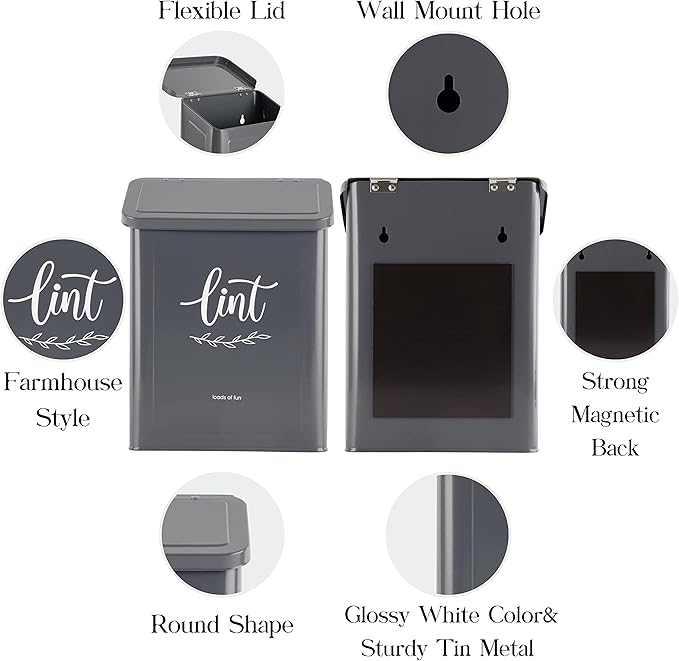 PERFNIQUE Magnetic Lint Bin for Laundry Room