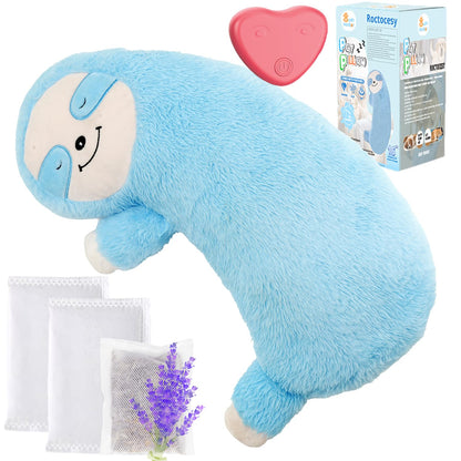 Roctocesy HushHarbor Puppy Heartbeat Toy Pillow, Anxiety Relief Sleep Aid, Sloth-Shaped Protects Neck Dog Plush Toys,Cat Neck Pillow & Pet Calming
