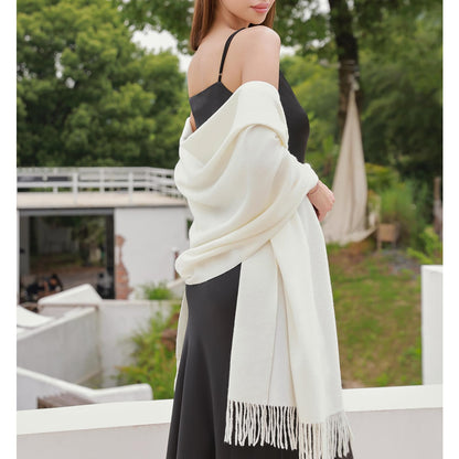 RIIQIICHY Women Scarf Ivory Pashmina Shawls and Wraps for Wedding Ladies Winter Scarves