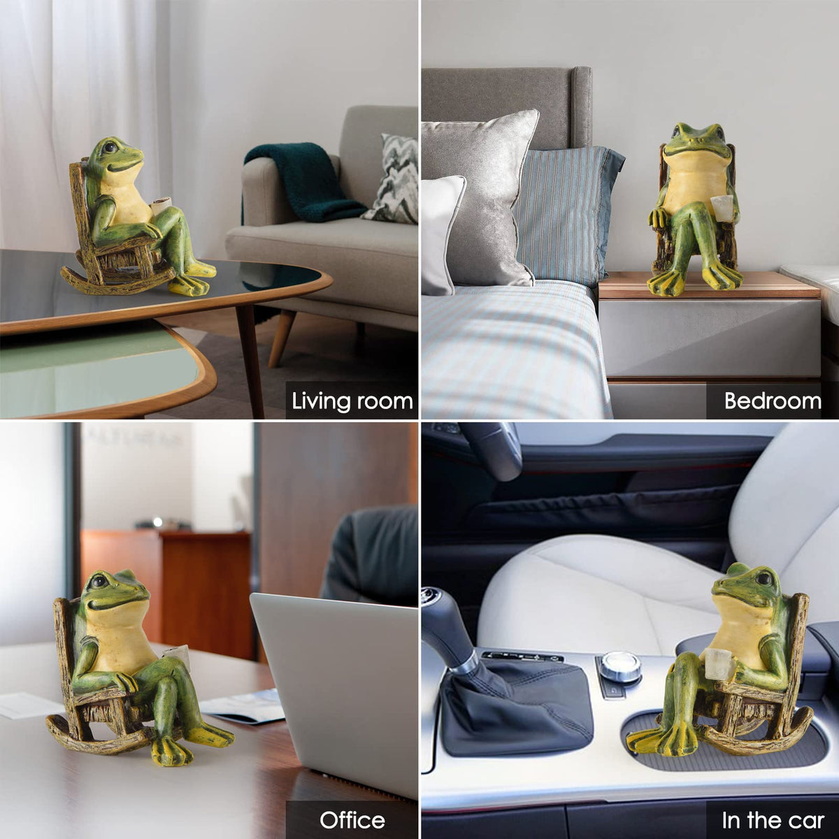 FOXMIS Miniature Frog Garden Statue Mom Gifts Home Decorations Fairy Garden Accessories Outdoor Lights Solar Garden Frog Decor Art Housewarming Gift for Patio,Yard,Lawn Ornament,3.89"x2.36"x3.93