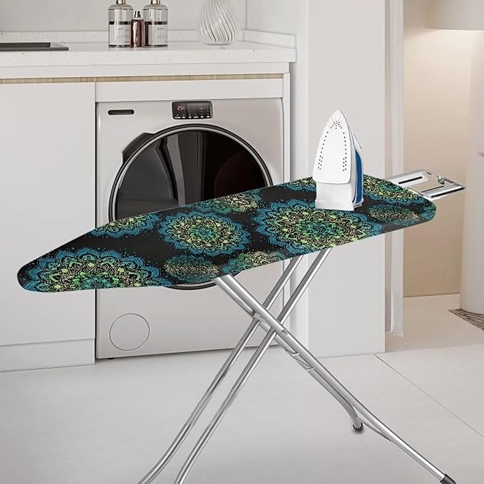 Mandala Lotus Flower Ironing Board Cover, Abstract Ethnic Floral 54x15 inches