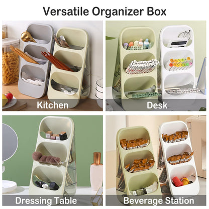 COVRA 3-Tier Large Capacity Kitchen Utensil Organizer – Minimalist Desktop Storage Box for Kitchen, Bedroom, Living Room & More (Green)