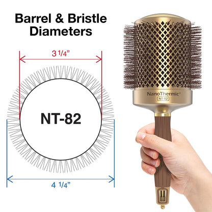 Olivia Garden NanoThermic Ceramic + Ion Round Thermal Hair Brush - Not Electrical - Professional Blowout Brush for Normal to Thick Hair