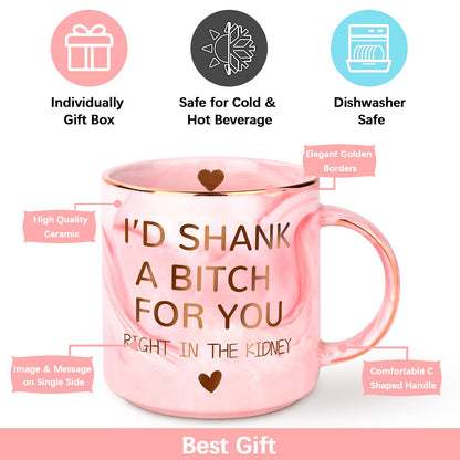 Birthday Christmas Gifts for Women - 12oz Funny Coffee Mug for Best Friend Mom Grandma Wife Aunt Sister Gifts from Sister Stocking Stuffers Valentines Galentines Day Present for Her Girlfriend Besties