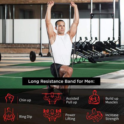Resistance Band Pull Up Assist Band Set - 4 Thick and Heavy Different Resistance Workout Exercise Band with Door Anchor, Stretch Training Fitness Band for Unisex, Ideal for Home, Yoga, Powerlifting