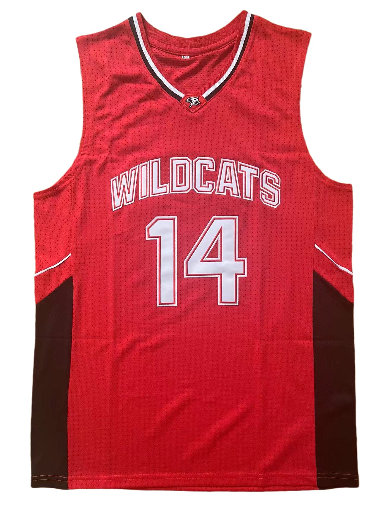 Mens Wildcats High School Jersey,14 Troy Bolton Basketball Jersey,8 Chad Danforth Basketball Jersey/Shirt (Medium, 14 Bolton Red)