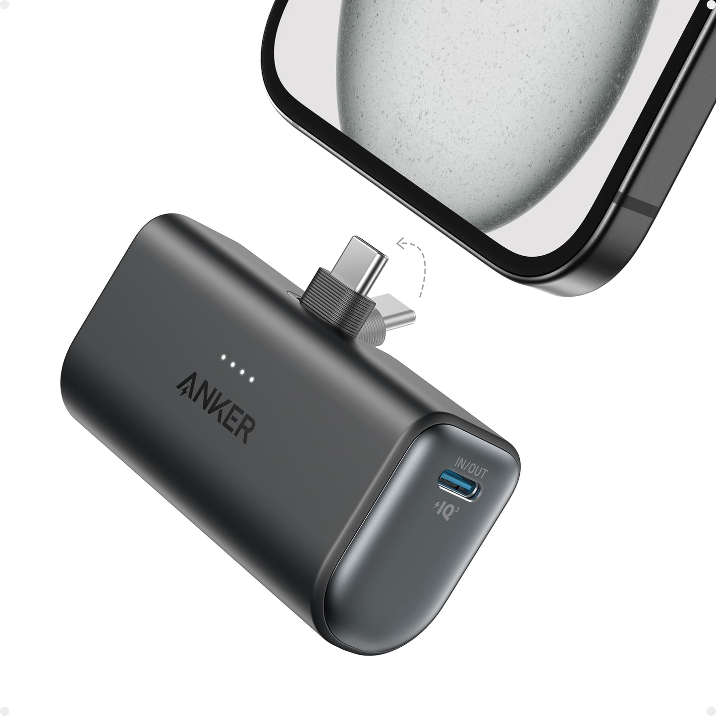 Anker iPhone 17 Portable Charger, Nano Power Bank with Built-in USB C Connector, 5,000mAh Portable Charger 22.5W, for iPhone 17/16/15 Series, Samsung S22/23 Series, iPad Pro/Air, AirPods, and More