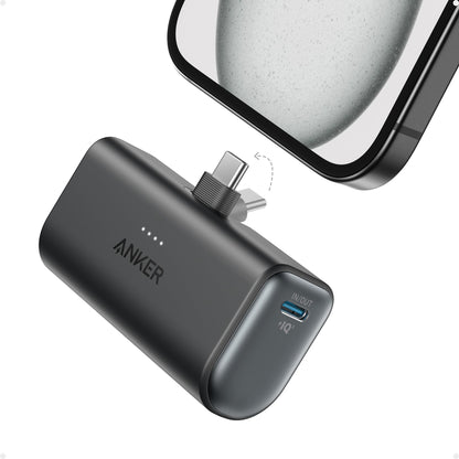 Anker iPhone 17 Portable Charger, Nano Power Bank with Built-in USB C Connector, 5,000mAh Portable Charger 22.5W, for iPhone 17/16/15 Series, Samsung S22/23 Series, iPad Pro/Air, AirPods, and More