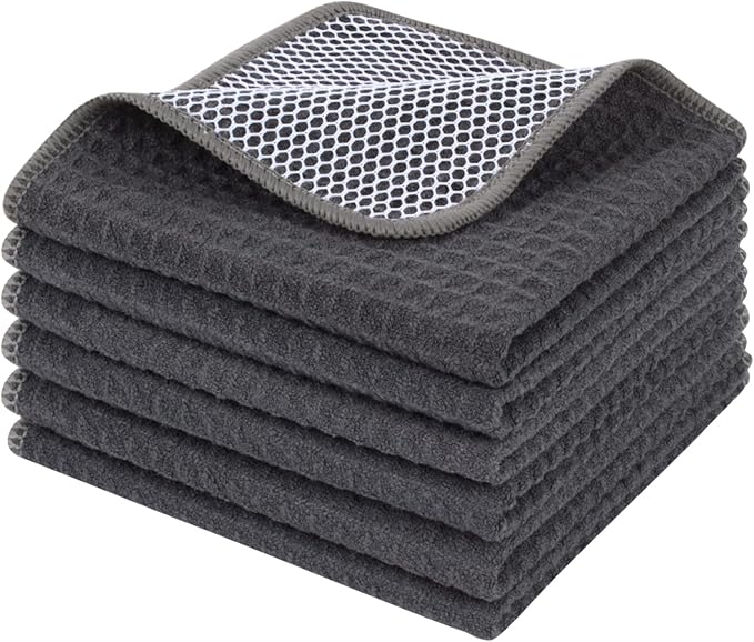 KinHwa Kitchen Washcloths for Dishes Absorbent Microfiber Dish Cloths Quick Dry