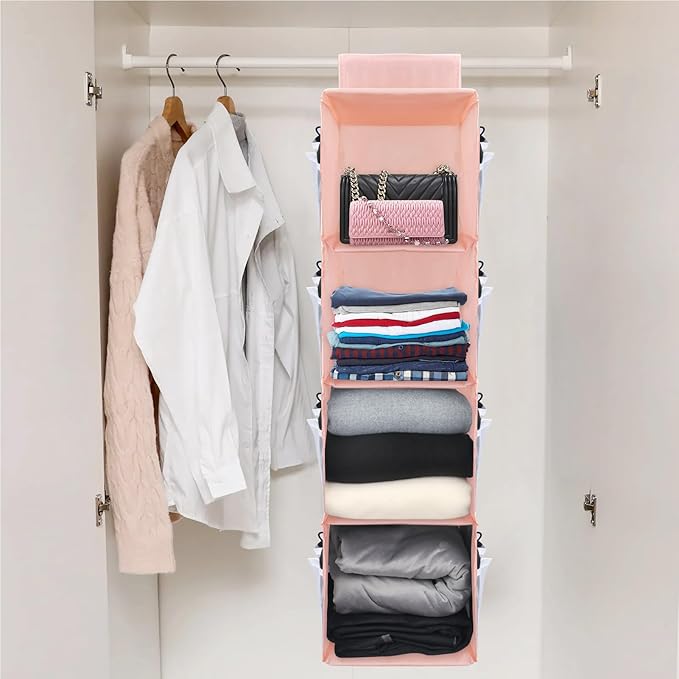 PetsHome 4-Shelf Hanging Closet Organizer, Space Saver, Closet Hanging Storage