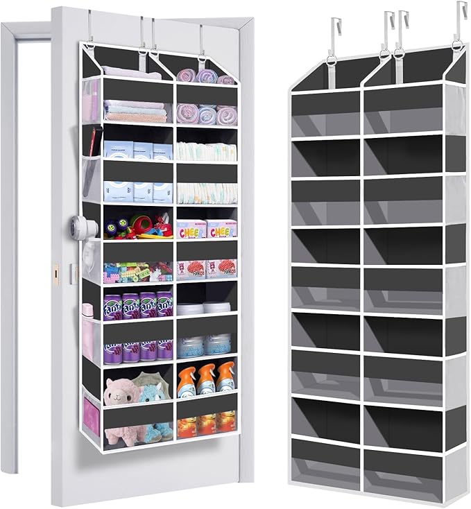 Heavy Duty Over The Door Organizer 5 Tiers, Extra Large Behind Door Storage of