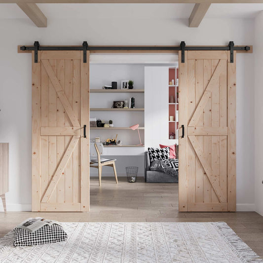 Fredbeck 32 Double Barn Door (32X80) with Hardware Included (64 barn Door)