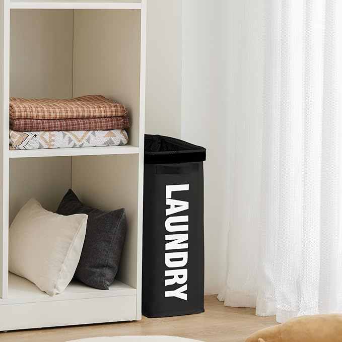 Slim Laundry Hamper with Removable Inner Bag and Side Handles, 45L Small