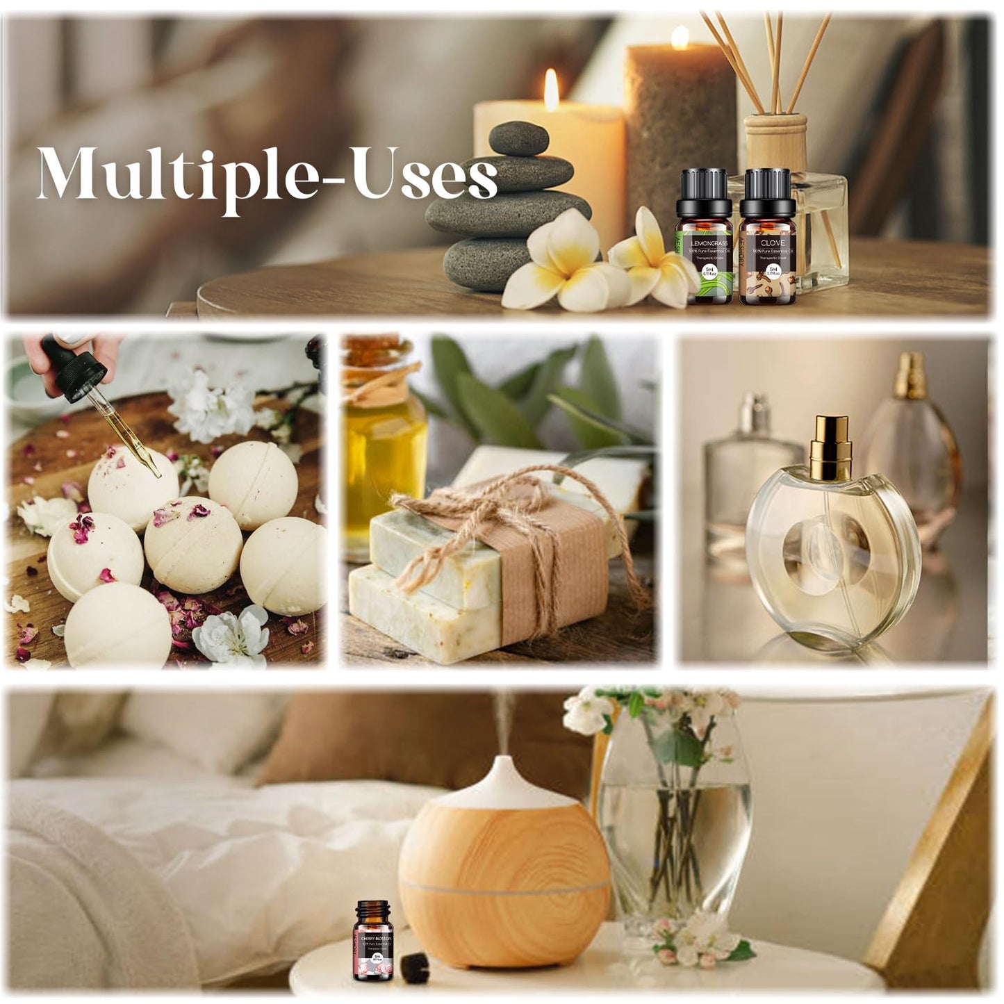 Essential Oils Set - 32x5ml Pure Aromatherapy Essential Oils Kit for Diffuser, Humidifier, Aromatherapy, Massage, Skin & Hair Care - Lavender, Tea Tree, Eucalyptus, Sandalwood, Peppermint, Rosemary