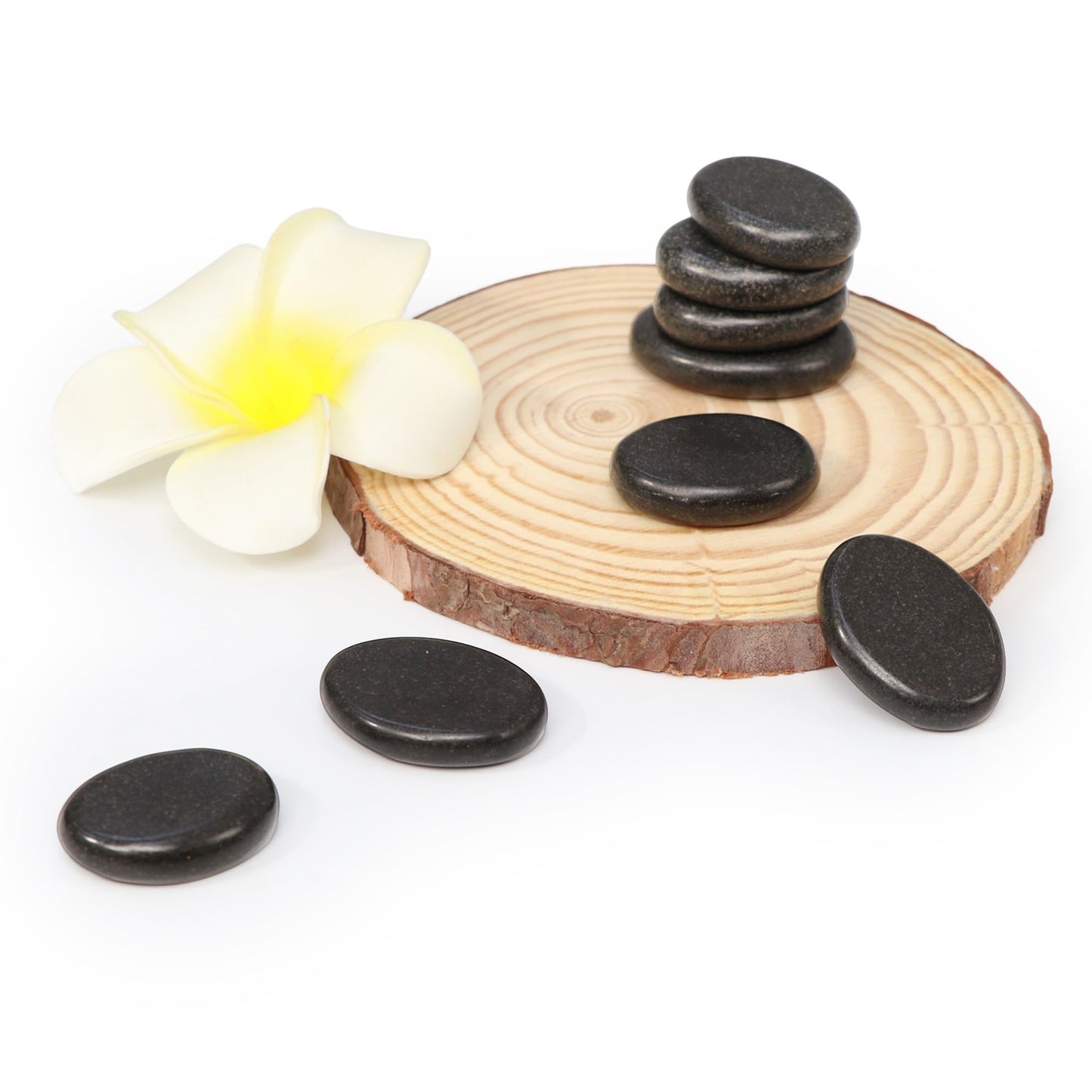 8-Piece Basalt Hot Stone Set for Toes – Natural Black Massage Stones for Spa, Relaxation & Healing – Skin Care Heating Tools for Foot Therapy