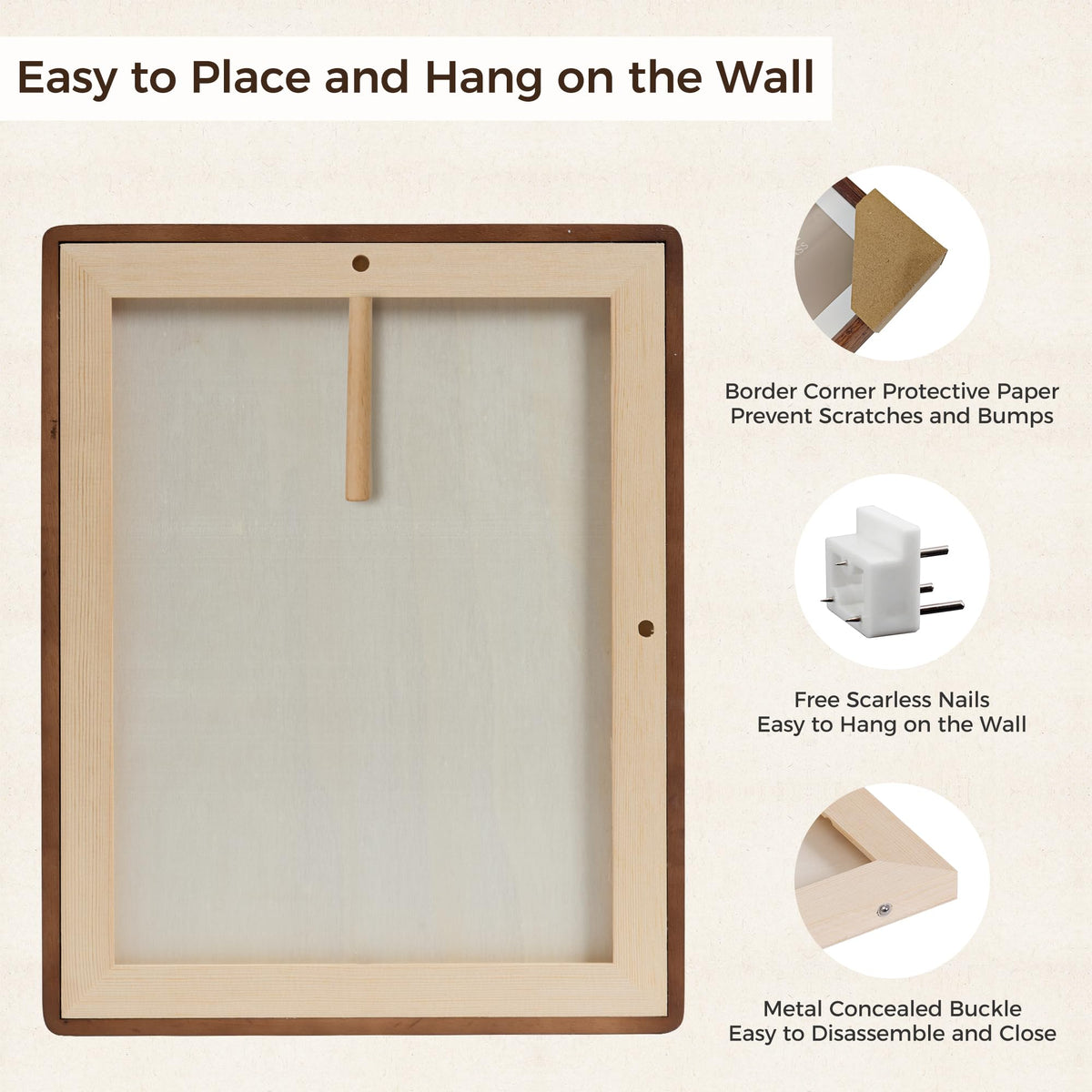 11 x 14 Picture Frame,Solid Wood Photo Frame with Tempered Glass,Desk Picture Frames 8 x 10 with Mat or 11 x 14 Without Mat for Wall Decor