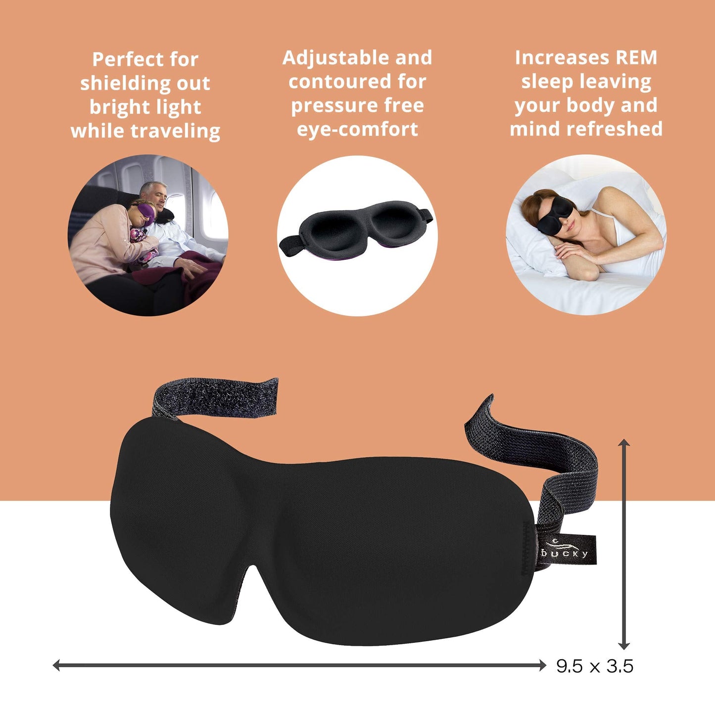Bucky 40 Blinks No Pressure Solid Eye Mask for Sleep & Travel, Crimson, One Size, Crimson, 1 Count (Pack of 1), 40 Blinks No Pressure Eye Mask for Travel & Sleep