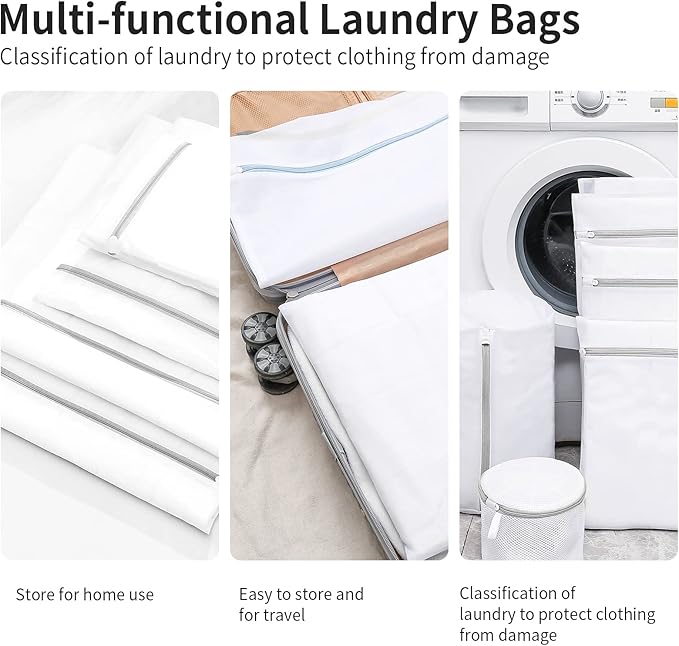 3 Pack Large Mesh Laundry Bags by MDSXO- Fine Durable Lingerie Delicates Bag