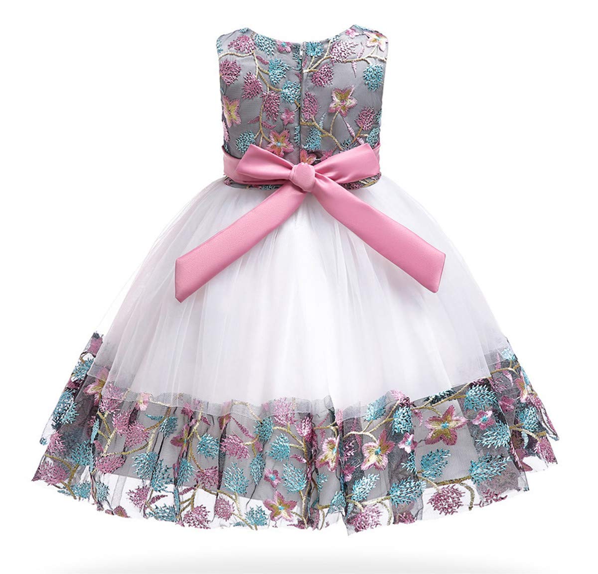 NSSMWTTC Flower Girls Dresses Frocks Child Easter Pageant Party Baby Toddler Easter A Line Dress 9M 12 Months (Pink,12M)