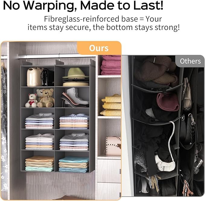 Grey 5-Tier Hanging Closet Storage Organizer