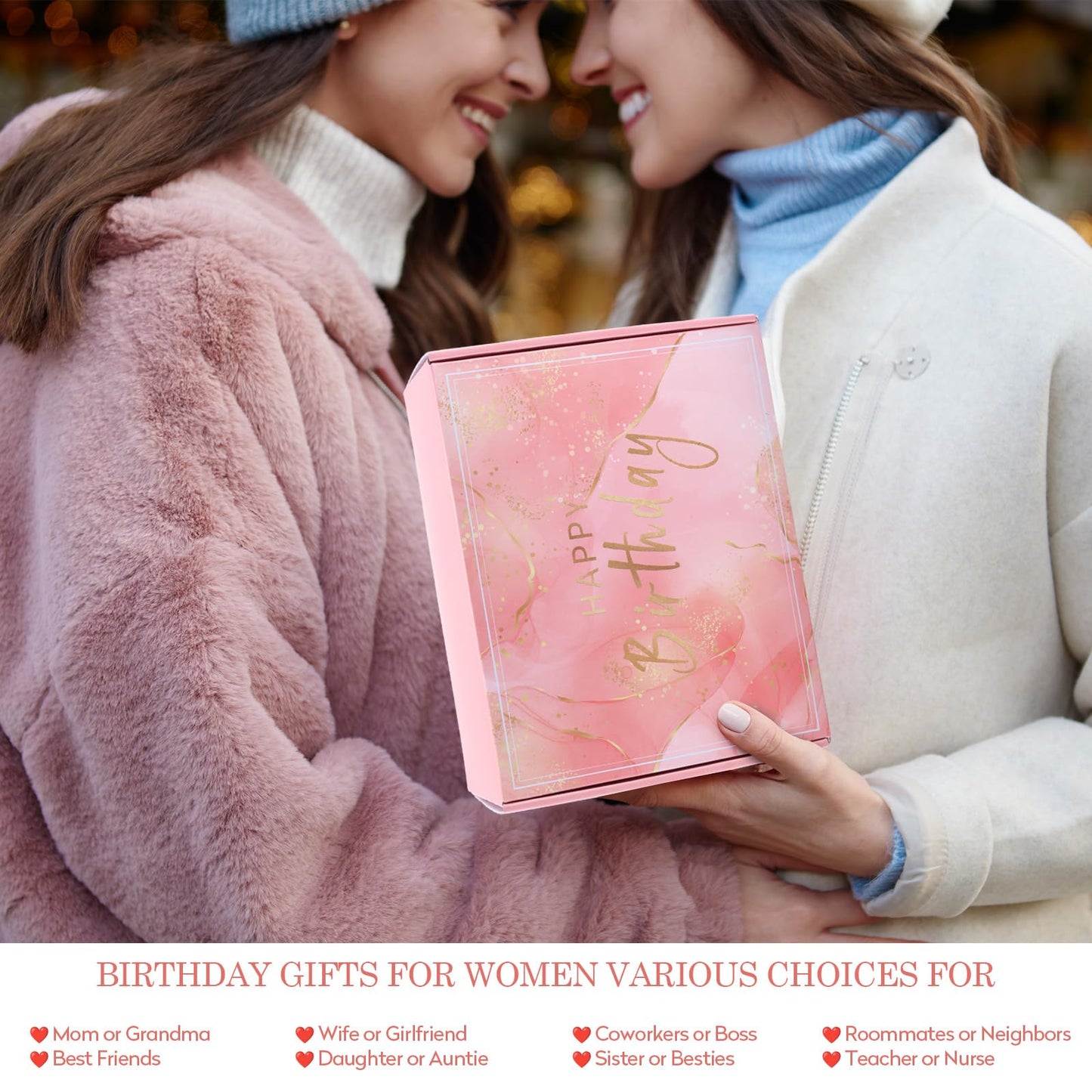 Anforsun Birthday Gifts for Women, Gifts for Women, Happy Birthday Gifts Basket for Women Friendship, Gift Set for Best Friends Female Women Sister Mom Wife Her Girlfriend Coworker Bestie BFF Ideas