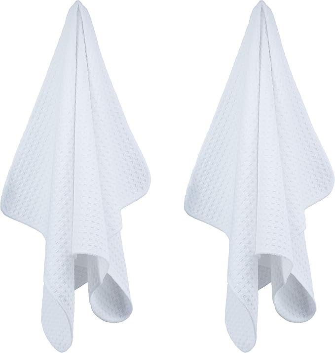 POLYTE Ultra Premium Microfiber Kitchen Dish Hand Towel Waffle Weave, 8 Pack