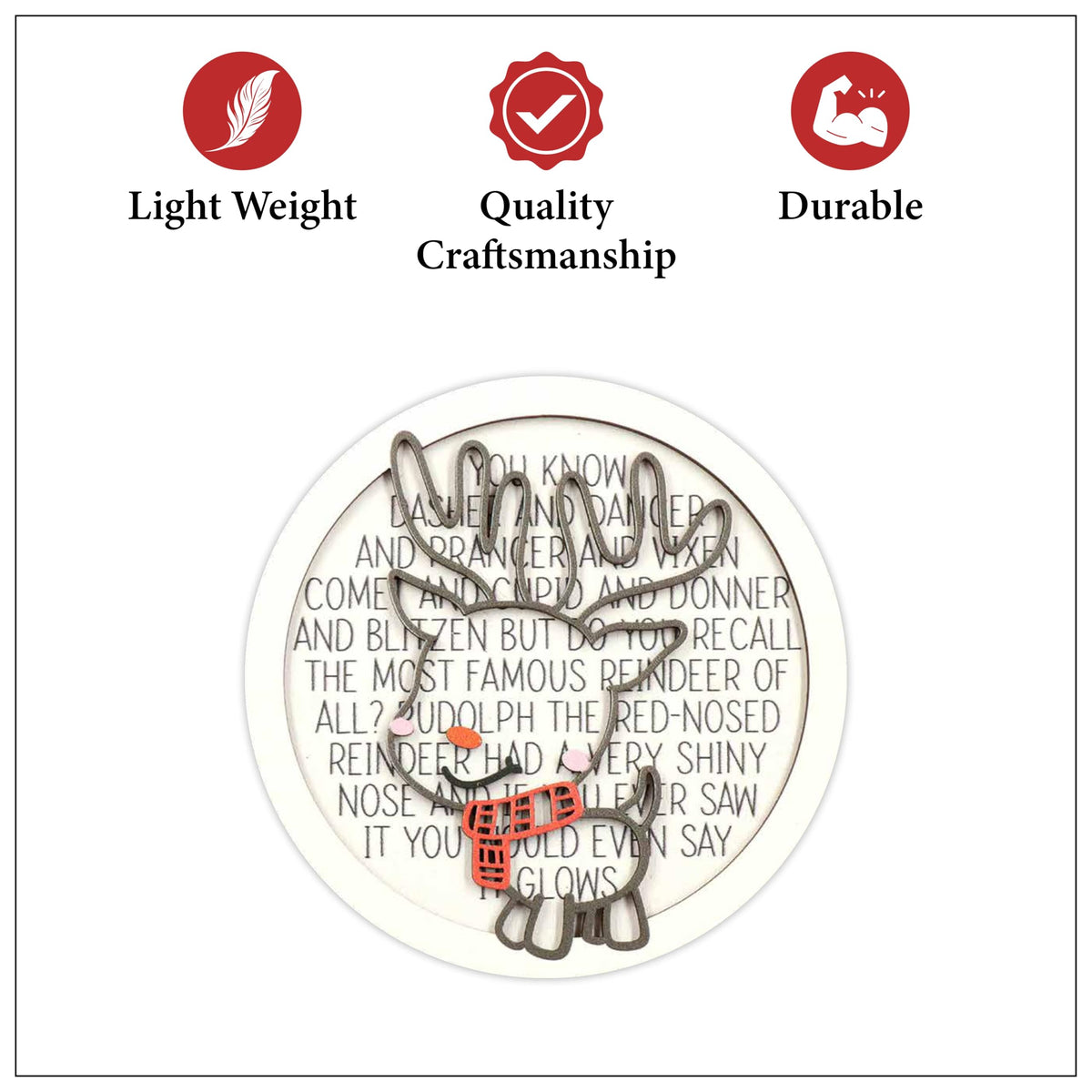 Living Legacy Reindeer QR Code – Wooden Ornament with QR Code, Custom Memory Ornament – Personalized Wooden, Hanging Christmas Ornament – Christmas Tree Decoration & Gift
