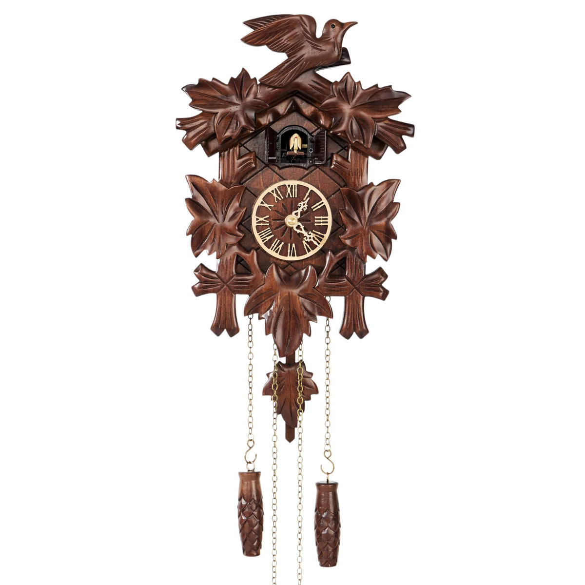 Cuckoopro Cuckoo Clock, Black Forest Style Wooden Pendulum Quartz Wall Clock, Volume Control, Night Silent, Gift Package, Professional Service