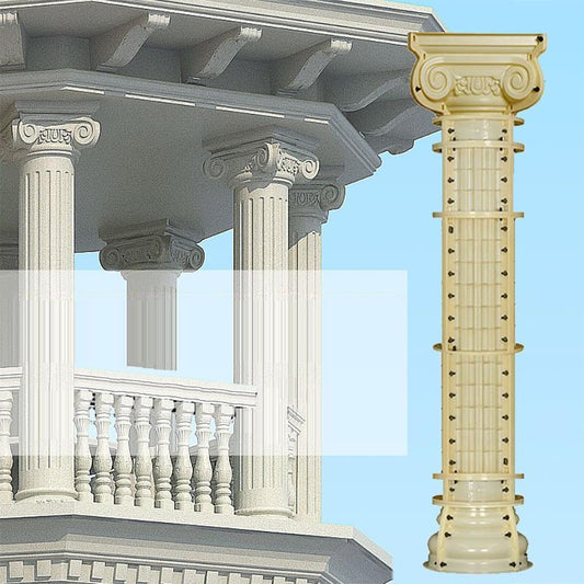 Reazone Molds French European Roman Column Mold, Cylindrical with Grooves, for Outdoor Gate