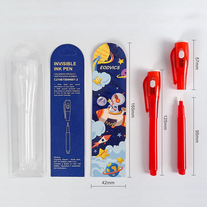 EODVICS Invisible Ink Pens, 28 Pack Spy Pen Invisible Disappearing Ink Pen with UV Light, Upgrade Exquisite Packaging Magic Pen for Secret Message, Birthday Party, and Kids Halloween Goodies Bags Toy