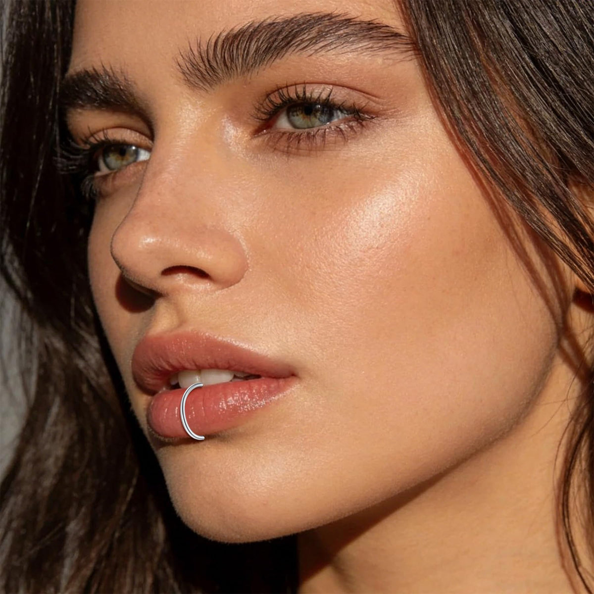 JFORYOU FORYOU Fake Nose Ring Fake Nose Piercing Fake Nose Rings for Women Fake Nose Ring Hoop Faux Nose Piercing Clip on No Pierced Non Piercing Faux Body Piercing Jewelry for Women Men