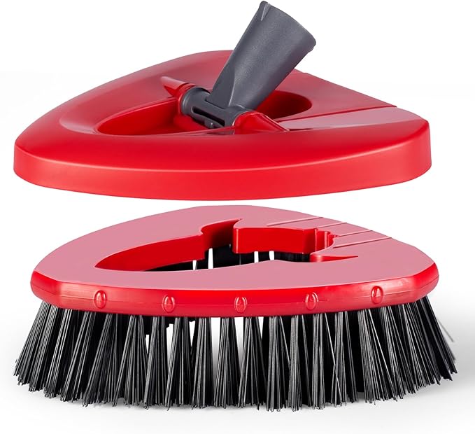 Scrub Brush with Refill Base, Spin Mop Head Scrubber Replacement Compatible