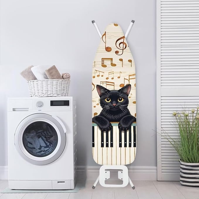 Cat Piano Print Ironing Board Cover Protector Music Note Print Iron Board Cover
