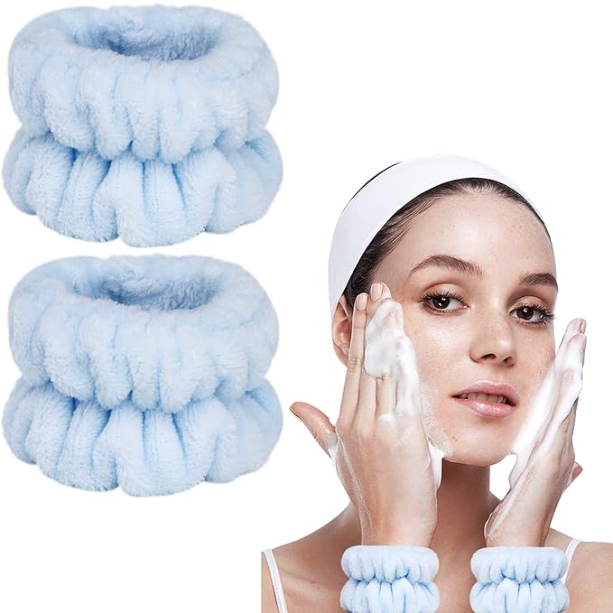 2pcs Wrist Bands for Washing Face, Microfiber Face Washing Wristbands, Arm