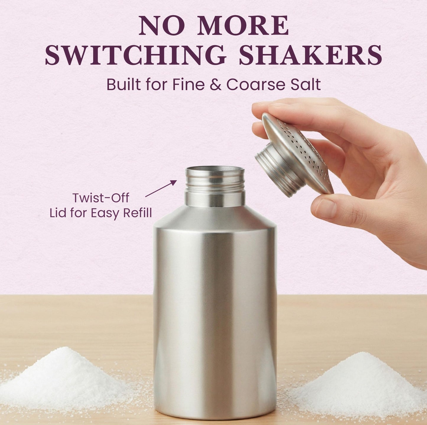 Friteshop Aluminum Salt Shakers – 22Oz Large Shaker with Twist Off Lid – Durable, Lightweight - Rust-Resistant Salt & Pepper Shaker for Fries, Snacks - Made in Europe - Home Dining & Restaurant - 1pck