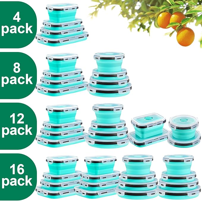 Sudaya 12 Pack Collapsible Food Storage Containers