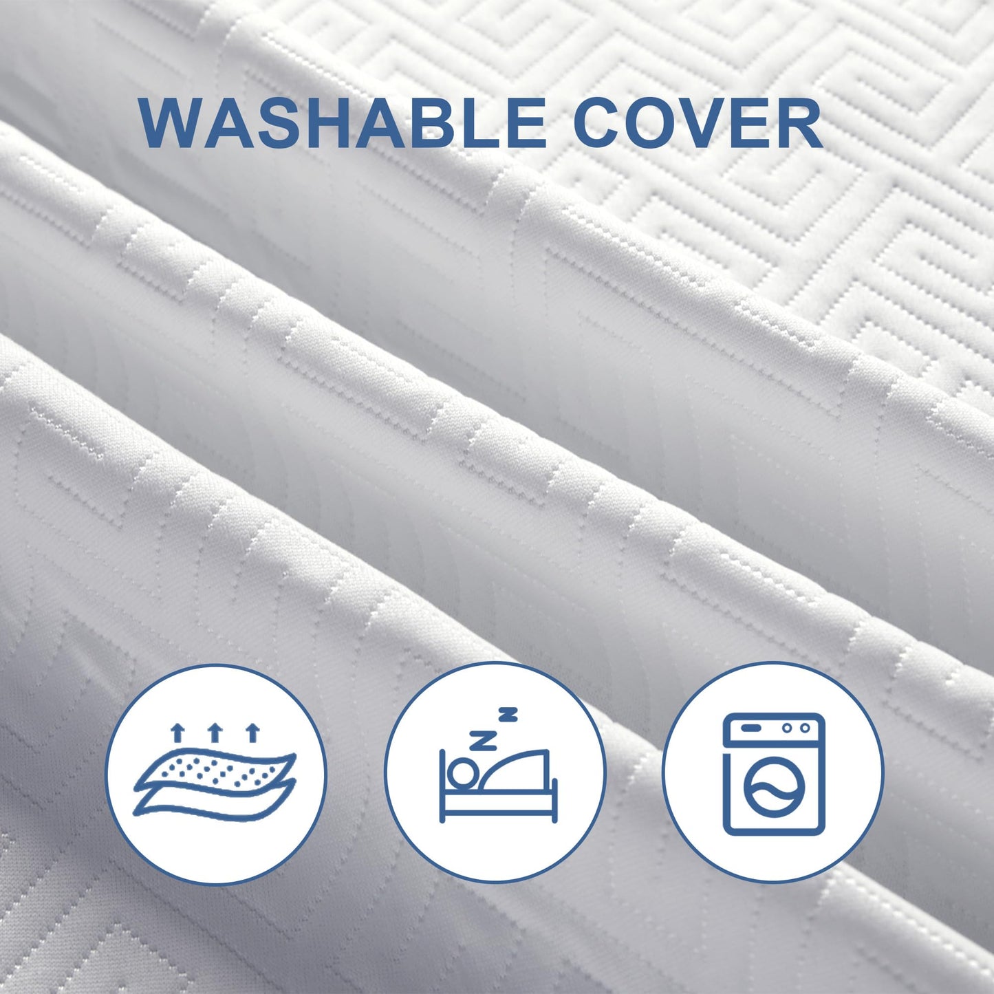 Eiayeebil 3 Inch Memory Foam Mattress Topper Full, Memory Foam Pad with Removable & Washable Cover, Bed Topper for Back Pain, Non-Slip Ventilated Design, Full Size