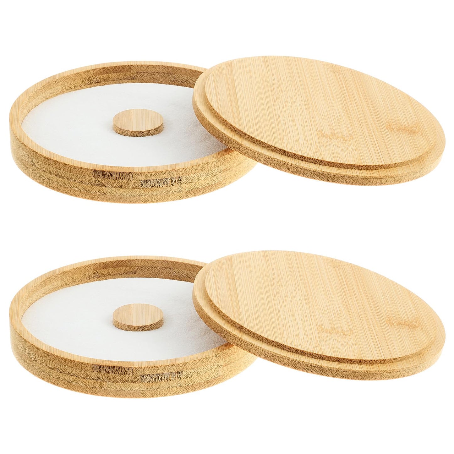Ziliny 2 Pcs Margarita Salt Rimmer Set Glass Rimmer with Lid Home Bar Accessories Plate for Sugar Drinks Cocktails Bartender Tool Kit Party Restaurant, 5.9" Diameter (Bamboo)